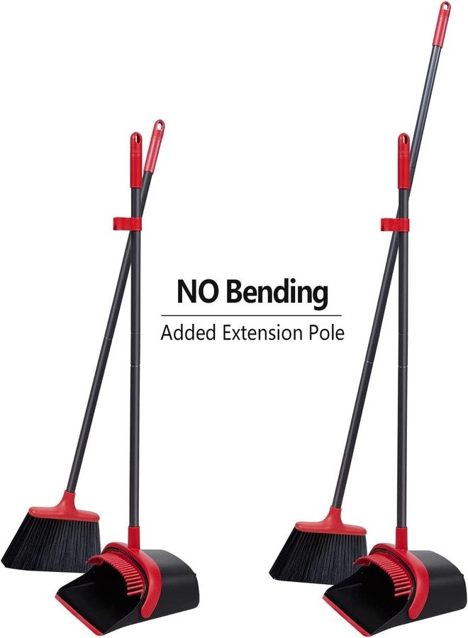 YANXUS Broom and Dustpan Set, Broom and Dustpan, Broom and Dustpan Set for Home, Upgrade 52" Long Handle Broom with Stand Up Dustpan Combo Set for Office Home Kitchen Lobby Floor Use, Dust pan and Broom Set - Image 2